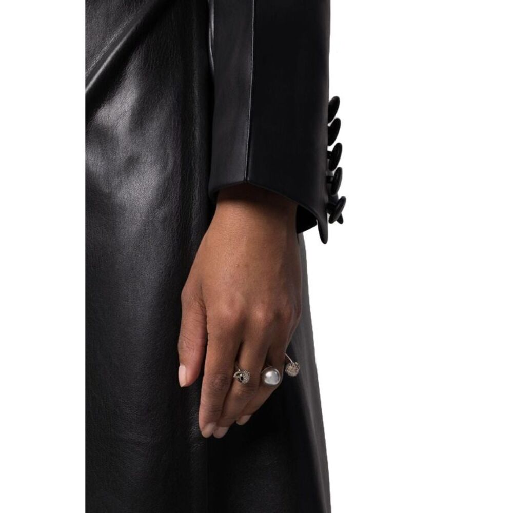 Alexander Mcqueen Women Pearl Skull Double Ring - Picture 2 of 4